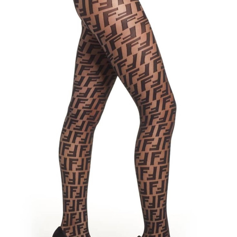 Fendi Black Logo Tights